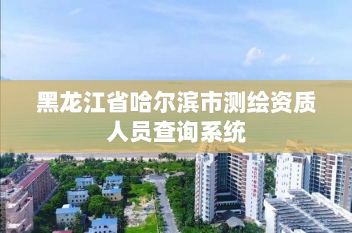 黑龍江省哈爾濱市測繪資質人員查詢系統