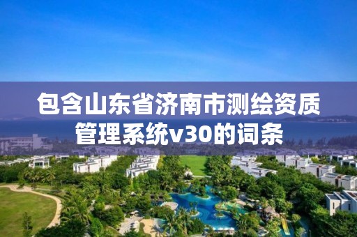 包含山東省濟南市測繪資質管理系統v30的詞條