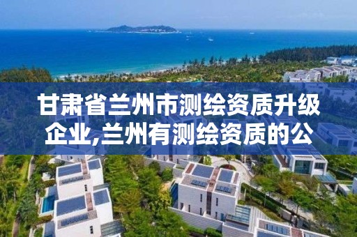 甘肅省蘭州市測繪資質升級企業,蘭州有測繪資質的公司有