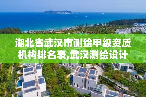 湖北省武漢市測繪甲級資質機構排名表,武漢測繪設計院。