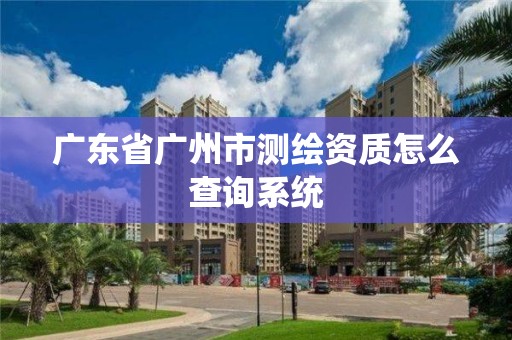 廣東省廣州市測繪資質(zhì)怎么查詢系統(tǒng)