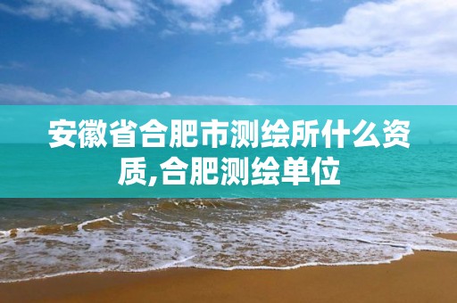 安徽省合肥市測繪所什么資質,合肥測繪單位