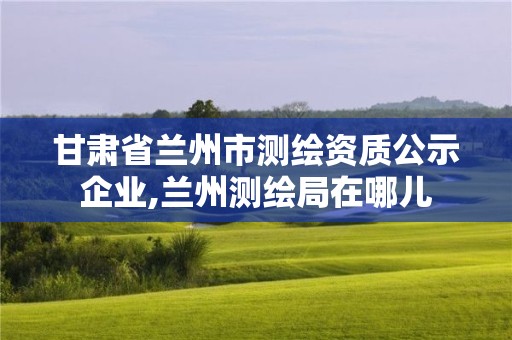 甘肅省蘭州市測繪資質公示企業,蘭州測繪局在哪兒