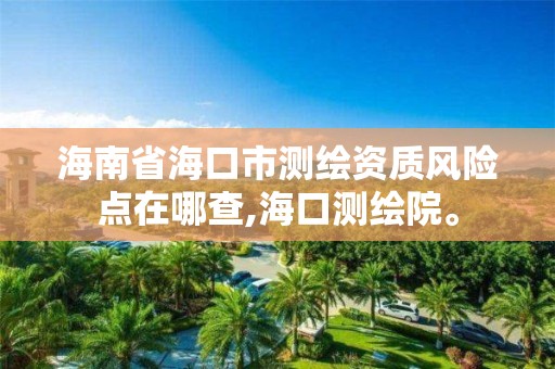 海南省海口市測繪資質風險點在哪查,海口測繪院。