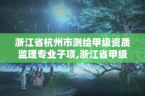 浙江省杭州市測繪甲級資質監理專業子項,浙江省甲級測繪資質單位。