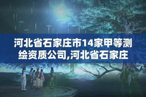 河北省石家莊市14家甲等測繪資質(zhì)公司,河北省石家莊市14家甲等測繪資質(zhì)公司名單。