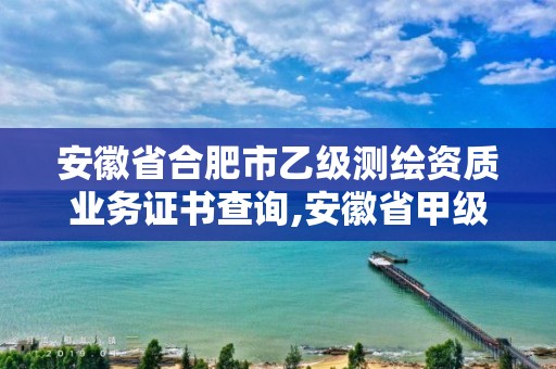 安徽省合肥市乙級測繪資質業務證書查詢,安徽省甲級測繪資質單位。