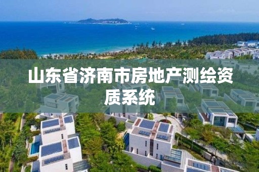 山東省濟南市房地產測繪資質系統