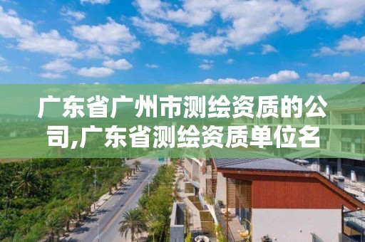 廣東省廣州市測繪資質(zhì)的公司,廣東省測繪資質(zhì)單位名單