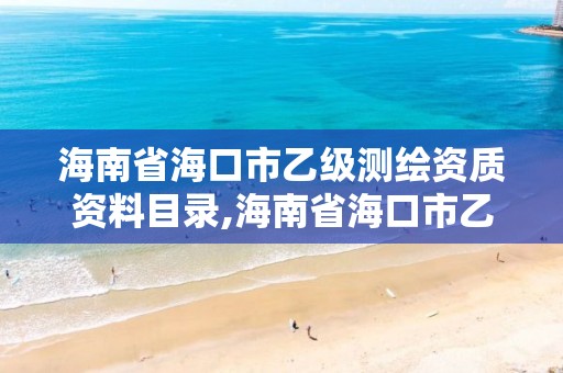 海南省海口市乙級測繪資質資料目錄,海南省海口市乙級測繪資質資料目錄公示