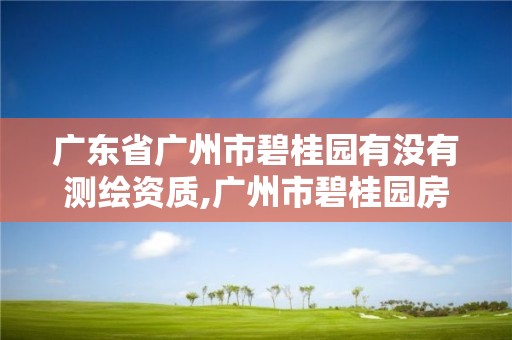 廣東省廣州市碧桂園有沒有測繪資質,廣州市碧桂園房地產開發有限公司。