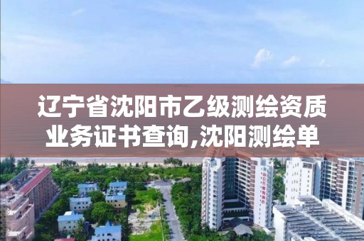 遼寧省沈陽市乙級測繪資質業務證書查詢,沈陽測繪單位。