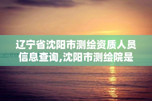 遼寧省沈陽市測繪資質人員信息查詢,沈陽市測繪院是什么單位