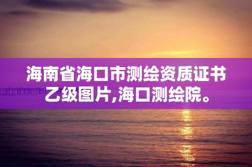 海南省?？谑袦y(cè)繪資質(zhì)證書(shū)乙級(jí)圖片,?？跍y(cè)繪院。