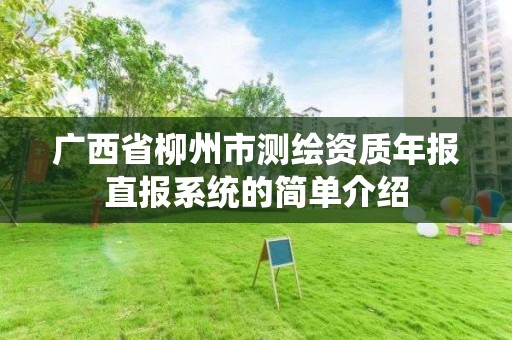 廣西省柳州市測繪資質年報直報系統的簡單介紹