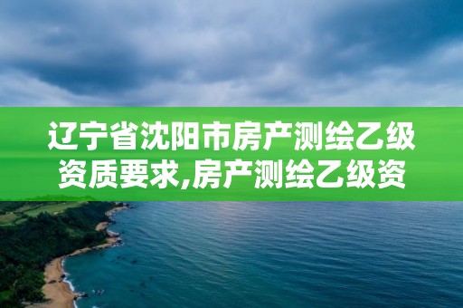 遼寧省沈陽市房產測繪乙級資質要求,房產測繪乙級資質可以測繪的面積是多少