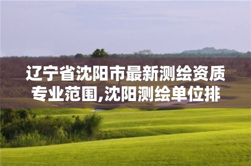 遼寧省沈陽市最新測繪資質專業范圍,沈陽測繪單位排名