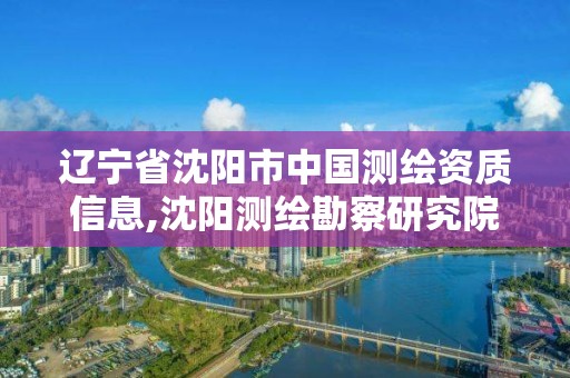 遼寧省沈陽市中國測繪資質信息,沈陽測繪勘察研究院有限公司