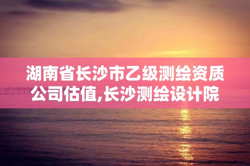 湖南省長沙市乙級測繪資質公司估值,長沙測繪設計院。