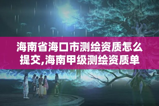 海南省海口市測繪資質怎么提交,海南甲級測繪資質單位