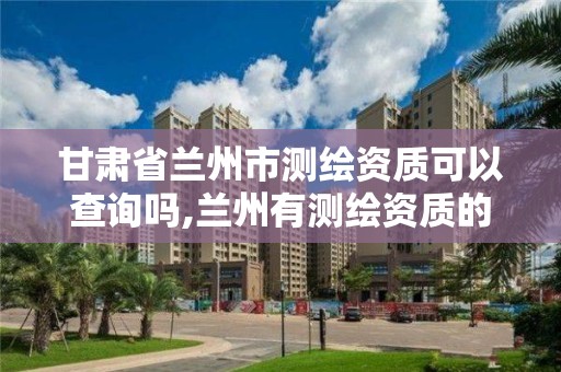 甘肅省蘭州市測繪資質可以查詢嗎,蘭州有測繪資質的公司有