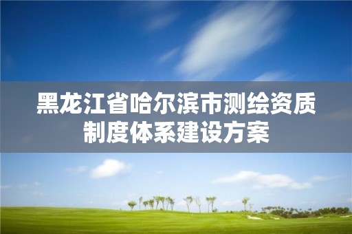 黑龍江省哈爾濱市測繪資質制度體系建設方案