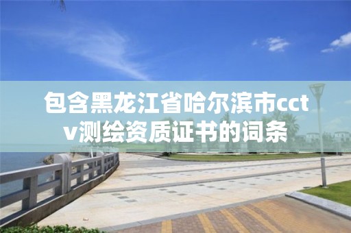 包含黑龍江省哈爾濱市cctv測繪資質證書的詞條