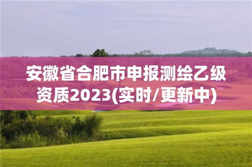 安徽省合肥市申報測繪乙級資質2023(實時/更新中)