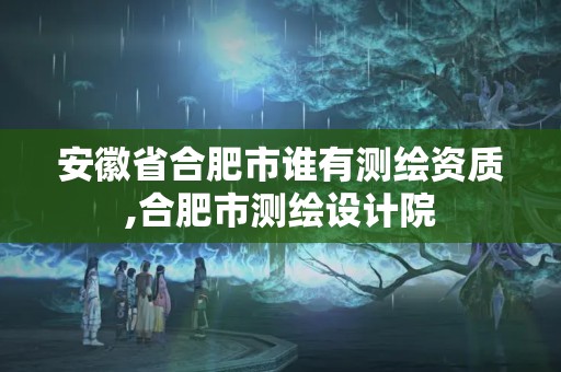 安徽省合肥市誰有測繪資質,合肥市測繪設計院