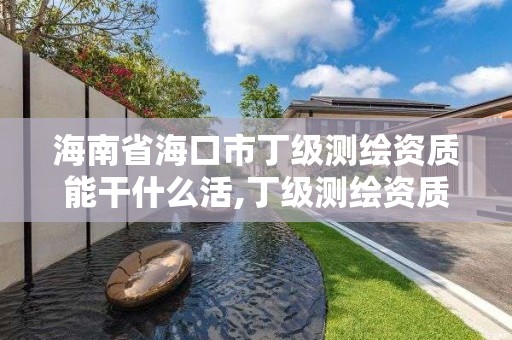 海南省海口市丁級(jí)測繪資質(zhì)能干什么活,丁級(jí)測繪資質(zhì)執(zhí)業(yè)范圍。