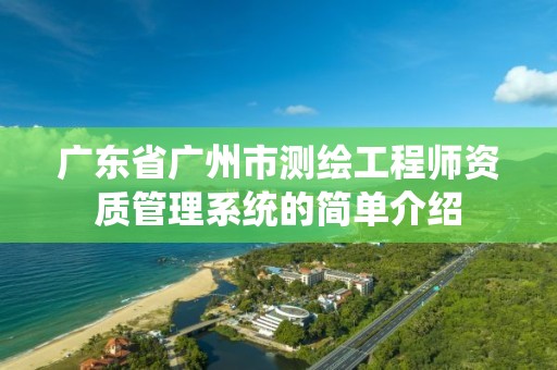 廣東省廣州市測繪工程師資質管理系統的簡單介紹