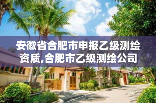 安徽省合肥市申報乙級測繪資質,合肥市乙級測繪公司