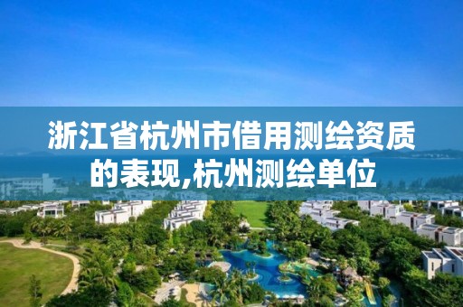 浙江省杭州市借用測繪資質的表現,杭州測繪單位