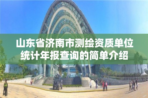 山東省濟南市測繪資質單位統計年報查詢的簡單介紹