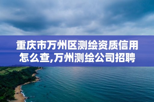 重慶市萬州區測繪資質信用怎么查,萬州測繪公司招聘