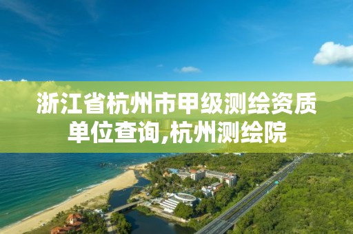 浙江省杭州市甲級測繪資質單位查詢,杭州測繪院