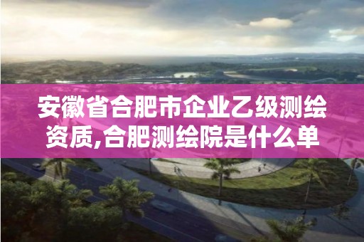 安徽省合肥市企業乙級測繪資質,合肥測繪院是什么單位。