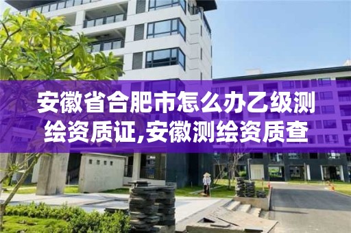 安徽省合肥市怎么辦乙級測繪資質證,安徽測繪資質查詢系統。