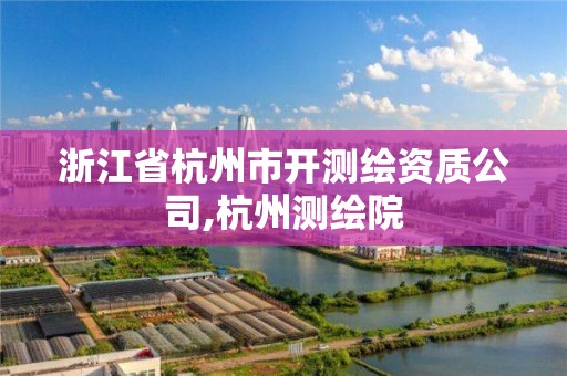 浙江省杭州市開測繪資質公司,杭州測繪院