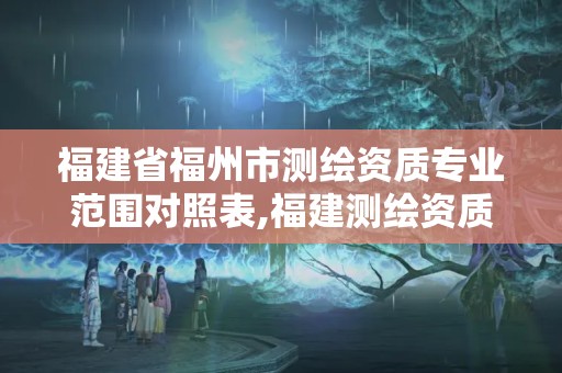 福建省福州市測繪資質專業范圍對照表,福建測繪資質公司