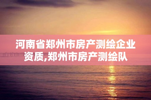 河南省鄭州市房產測繪企業資質,鄭州市房產測繪隊