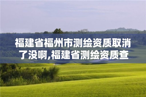 福建省福州市測繪資質取消了沒啊,福建省測繪資質查詢