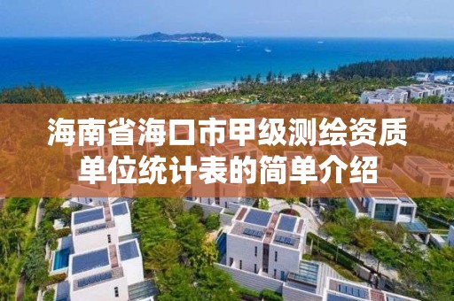 海南省?？谑屑准墱y繪資質單位統計表的簡單介紹