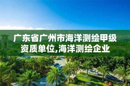 廣東省廣州市海洋測繪甲級資質(zhì)單位,海洋測繪企業(yè)