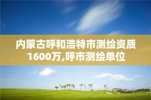 內蒙古呼和浩特市測繪資質1600萬,呼市測繪單位