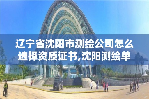 遼寧省沈陽市測繪公司怎么選擇資質證書,沈陽測繪單位排名。