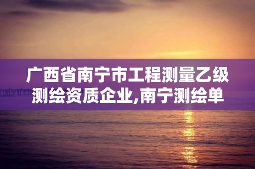 廣西省南寧市工程測(cè)量乙級(jí)測(cè)繪資質(zhì)企業(yè),南寧測(cè)繪單位