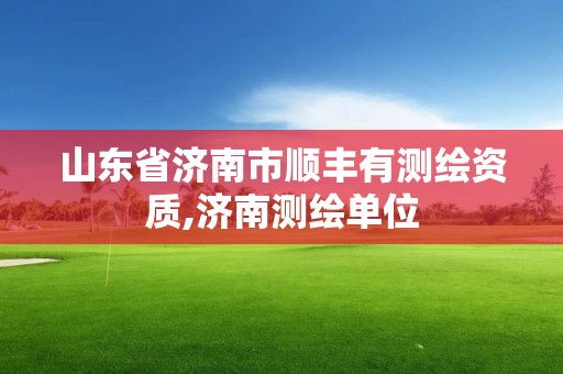 山東省濟(jì)南市順豐有測(cè)繪資質(zhì),濟(jì)南測(cè)繪單位