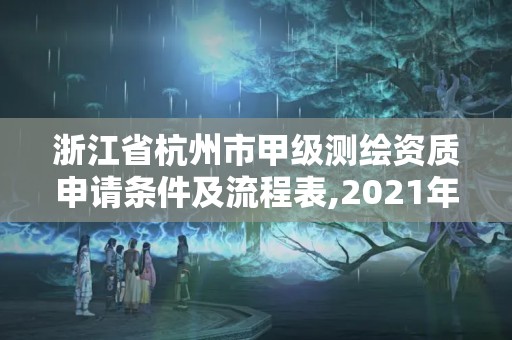 浙江省杭州市甲級測繪資質申請條件及流程表,2021年測繪甲級資質申報條件。