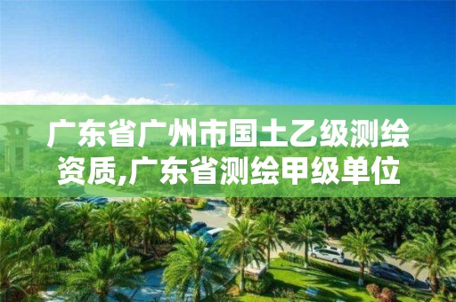 廣東省廣州市國土乙級測繪資質(zhì),廣東省測繪甲級單位